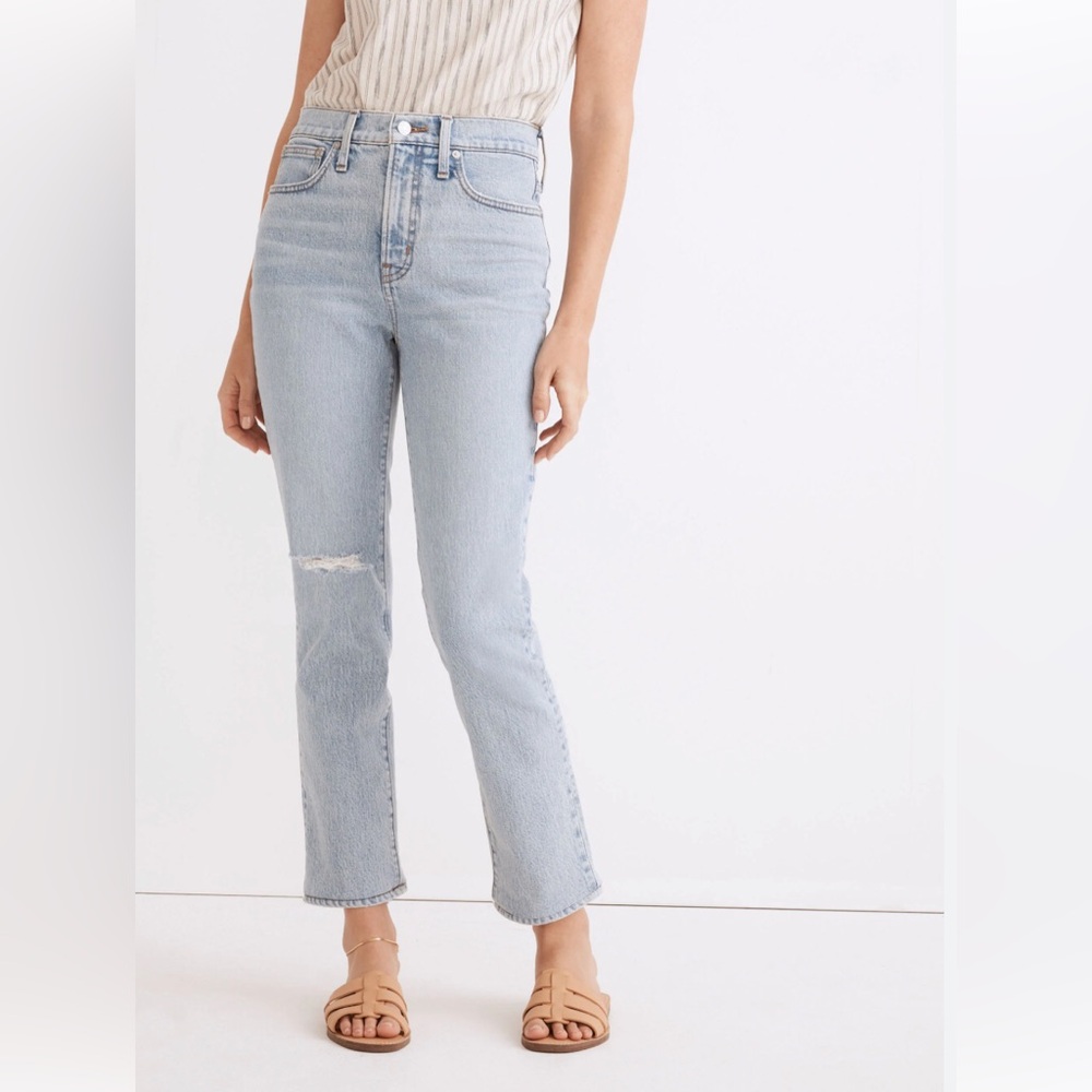 Madewell perfect vintage crop jeans. Med/light wash.